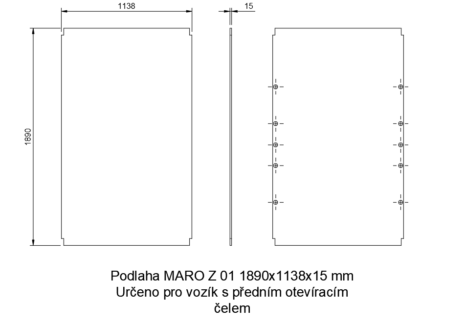 Náhradní podlaha MARO Z 03 2090 × 1138 × 15 mm